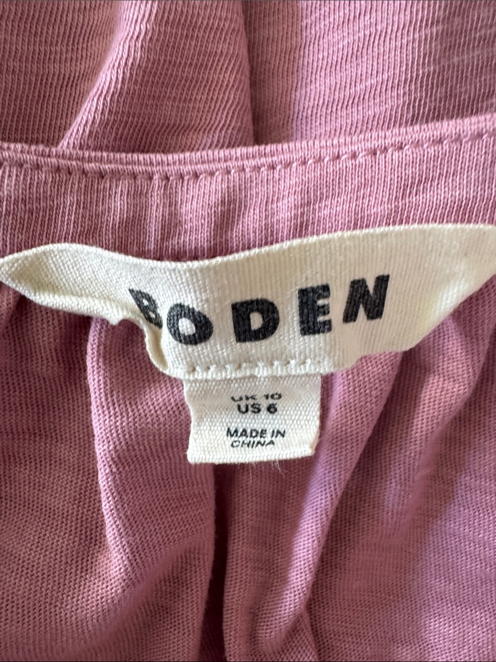 Boden Dusty Rose Boho Embroidered long sleeve tee, Sz 6 - Picture 4 of 4